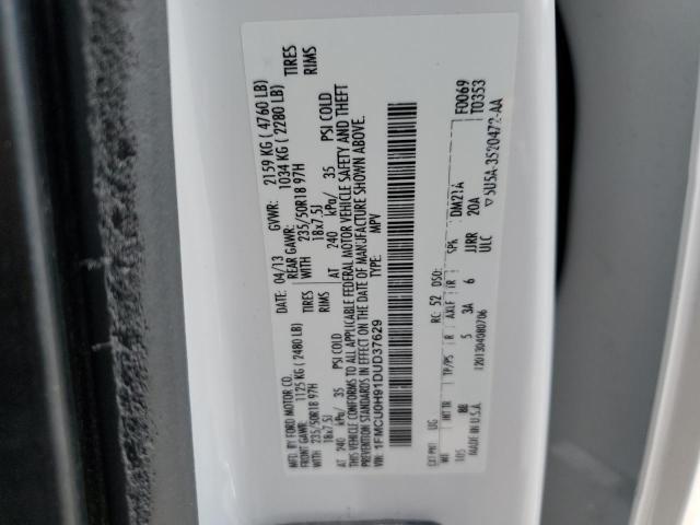 1FMCU0H91DUD37629 - 2013 FORD ESCAPE SEL WHITE photo 13