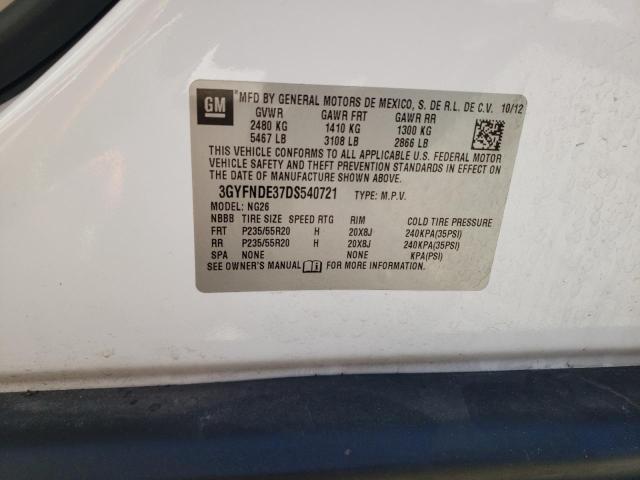 3GYFNDE37DS540721 - 2013 CADILLAC SRX PERFORMANCE COLLECTION Ақ фото 13