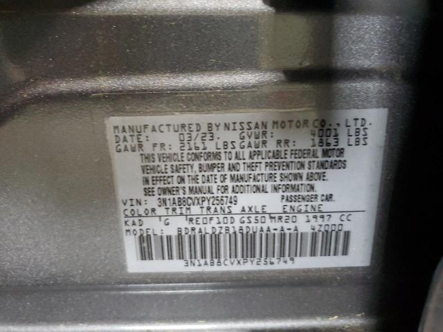 3N1AB8CVXPY256749 - 2023 NISSAN SENTRA SV GRAY photo 12