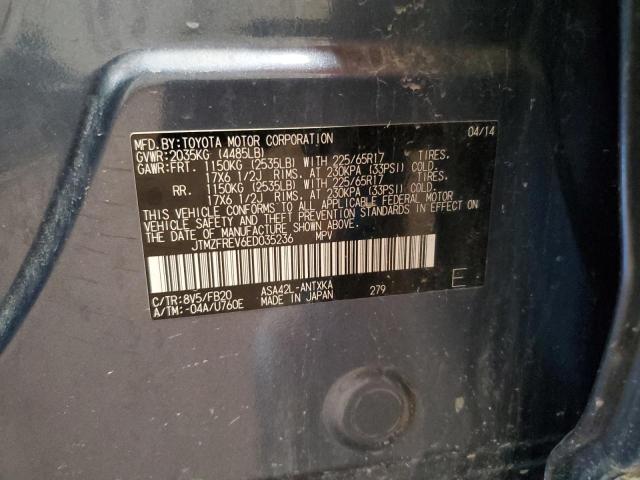 JTMZFREV6ED035236 - 2014 TOYOTA RAV4 LE BLUE photo 13