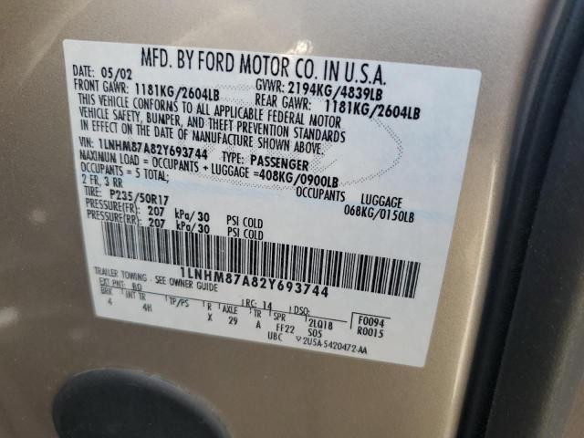 1LNHM87A82Y693744 - 2002 LINCOLN LS 棕色 照片 12