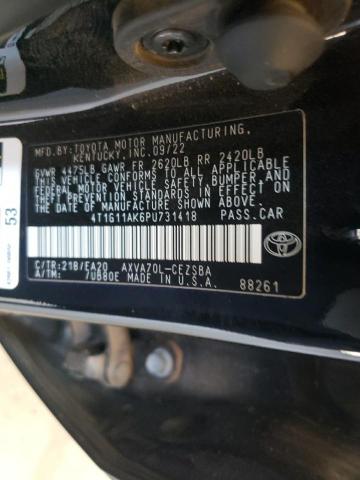 4T1G11AK6PU731418 - 2023 TOYOTA CAMRY SE NIGHT SHADE BLACK photo 13