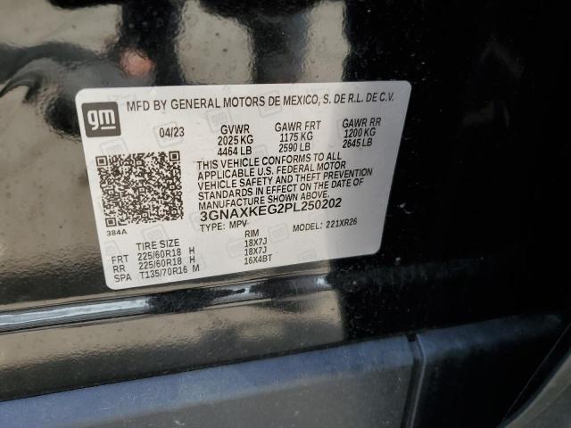 3GNAXKEG2PL250202 - 2023 CHEVROLET EQUINOX LT BLACK photo 13