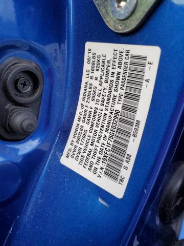 19XFC1F75GE032990 - 2016 HONDA CIVIC EXL BLUE photo 13