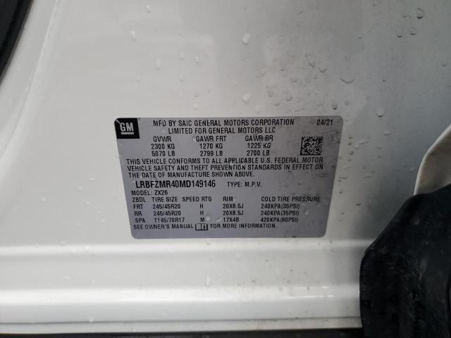 LRBFZMR40MD149146 - 2021 BUICK ENVISION PREFERRED თეთრი ფოტო 13