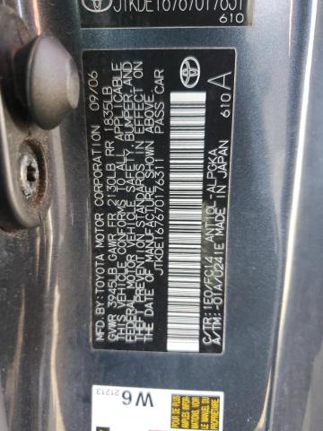 JTKDE167670176311 - 2007 TOYOTA SCION TC ნაცრისფერი ფოტო 12