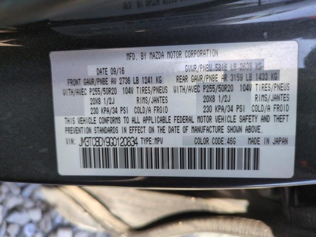 JM3TCBDY9G0120834 - 2016 MAZDA CX-9 GRAND TOURING CHARCOAL photo 24