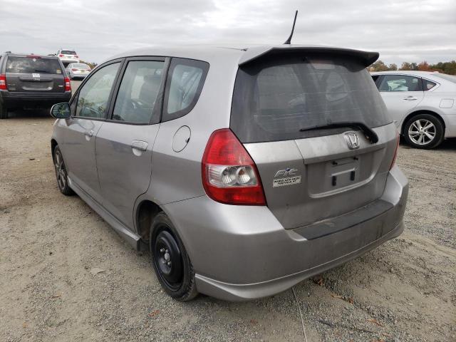 JHMGD37687S051189 - 2007 HONDA FIT S GRAY photo 3