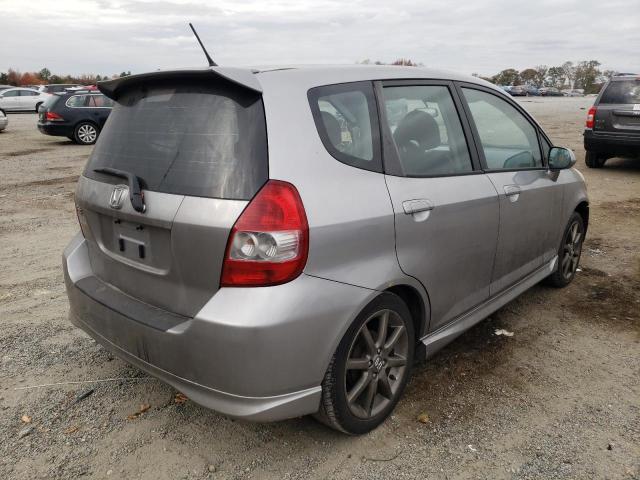 JHMGD37687S051189 - 2007 HONDA FIT S GRAY photo 4