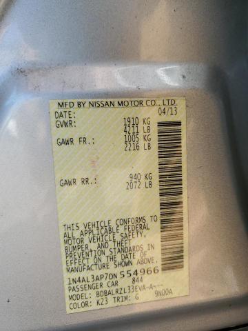 1N4AL3AP7DN554966 - 2013 NISSAN ALTIMA 2.5 SILVER photo 12