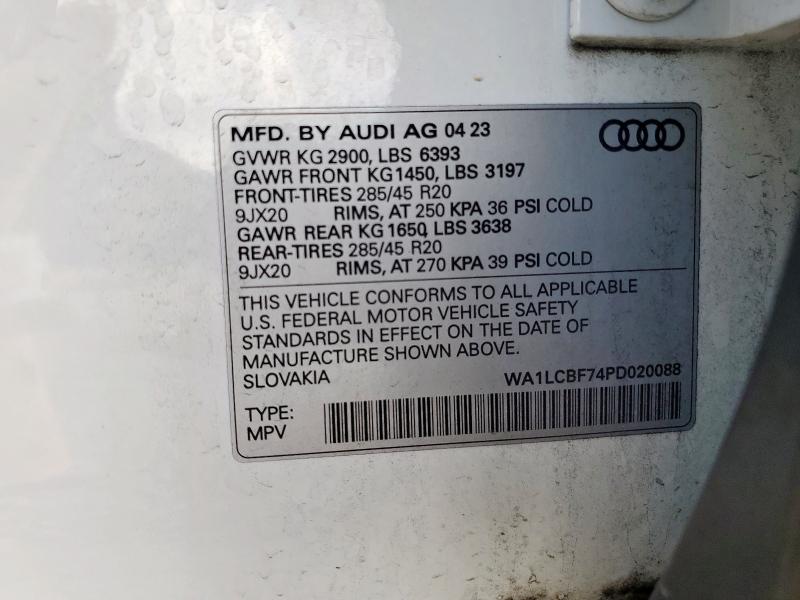 WA1LCBF74PD020088 - 2023 AUDI Q7 PREMIUM PLUS Weiß Foto 14