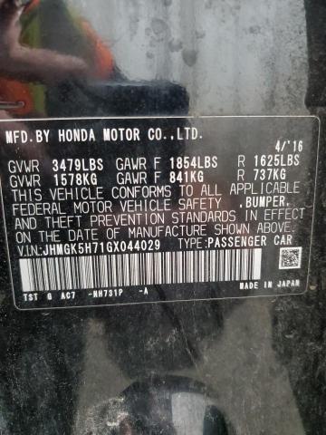 JHMGK5H71GX044029 - 2016 HONDA FIT EX BLACK photo 12