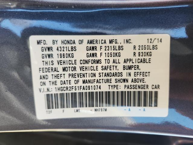 1HGCR2F51FA091074 - 2015 HONDA ACCORD SPORT GRAY photo 12