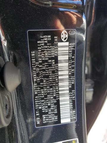 5YFS4MCE4MP067305 - 2021 TOYOTA COROLLA SE BLACK photo 12