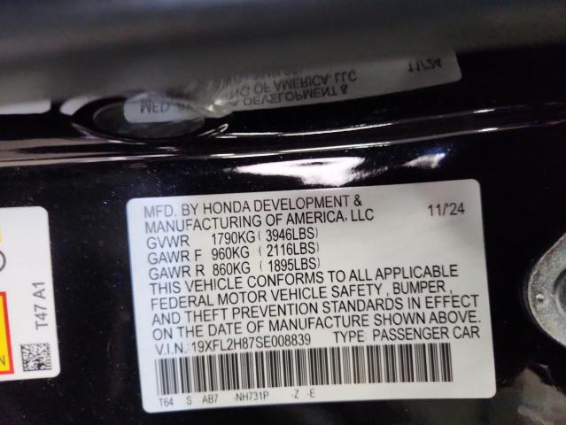 19XFL2H87SE008839 - 2025 HONDA CIVIC SPORT შავი ფოტო 13