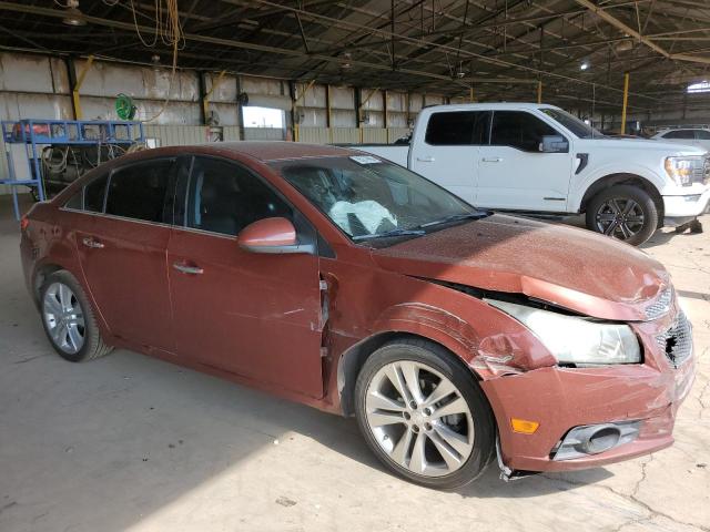 1G1PG5SB0D7205670 - 2013 CHEVROLET CRUZE LTZ MAROON photo 4