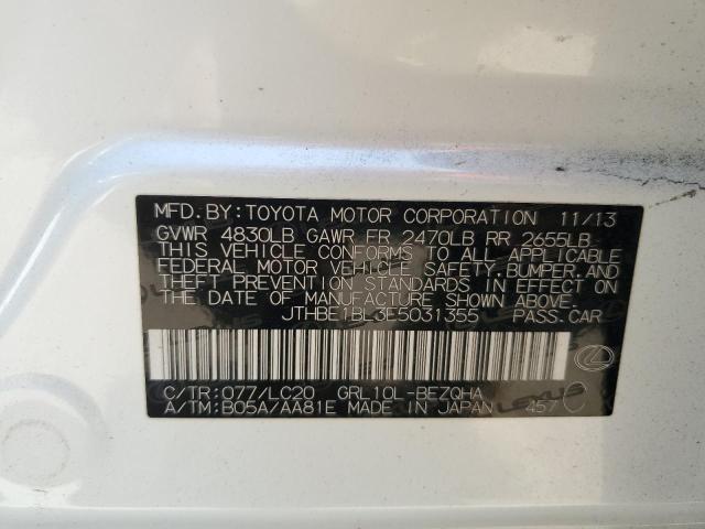 JTHBE1BL3E5031355 - 2014 LEXUS GS 350 WHITE photo 12