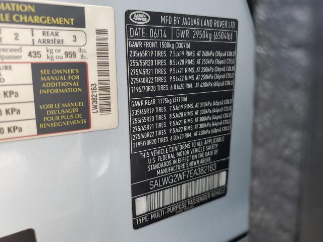 SALWG2WF7EA382163 - 2014 LAND ROVER RANGE ROVE SE SILVER photo 13