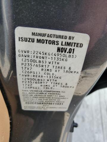 4S2CE58X524611431 - 2002 ISUZU AXIOM XS Grafit foto 12