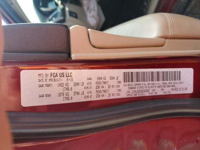 1C4RJEAG3GC453521 - 2016 JEEP GRAND CHEROKEE LAREDO BURGUNDY photo 13