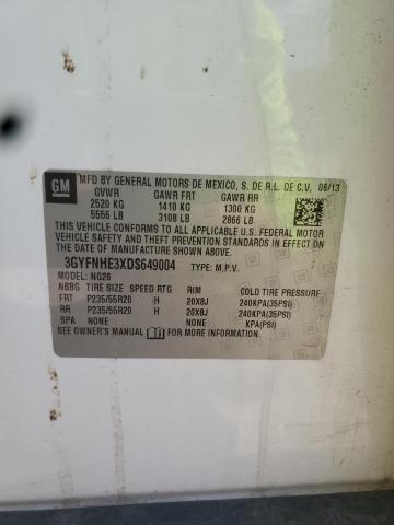 3GYFNHE3XDS649004 - 2013 CADILLAC SRX PERFORMANCE COLLECTION WHITE photo 12