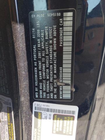 WVWFW8AH5EV003448 - 2014 VOLKSWAGEN EOS LUX 黑色 照片 13