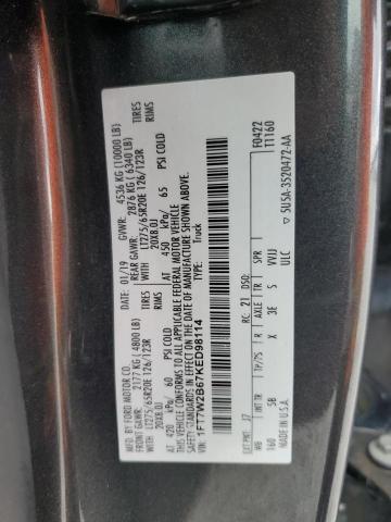 1FT7W2B67KED98114 - 2019 FORD F250 SUPER DUTY Gris photo 12
