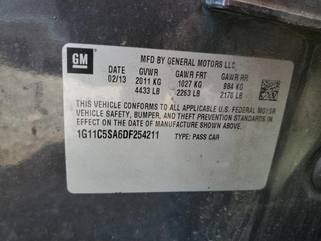 1G11C5SA6DF254211 - 2013 CHEVROLET MALIBU 1LT GRAY photo 12
