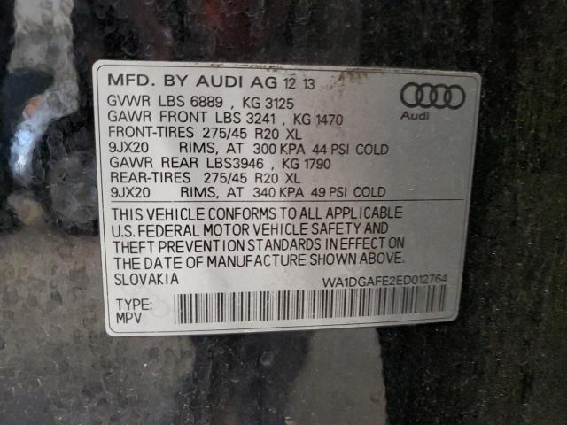 WA1DGAFE2ED012764 - 2014 AUDI Q7 PRESTIGE BLACK photo 13