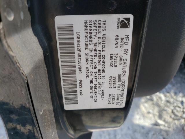 1G8AW12F45Z107849 - 2005 SATURN ION LEVEL 3 BLACK photo 13