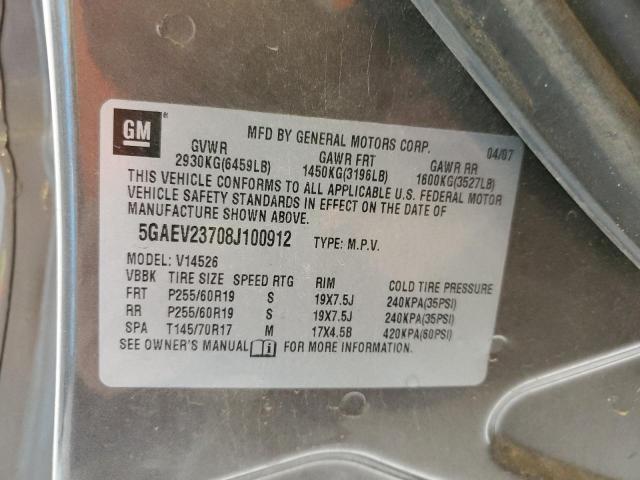 5GAEV23708J100912 - 2008 BUICK ENCLAVE CXL CHARCOAL photo 13