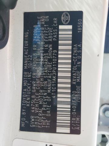 4T1C11AK3PU110779 - 2023 TOYOTA CAMRY LE WHITE photo 13