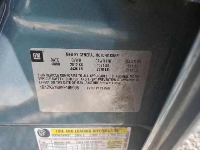 1G1ZK57B89F186993 - 2009 CHEVROLET MALIBU LTZ ლურჯი ფოტო 12