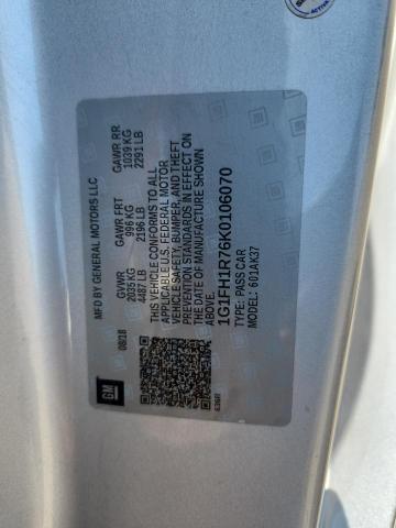 1G1FH1R76K0106070 - 2019 CHEVROLET CAMARO SS ვერცხლისფერი ფოტო 12