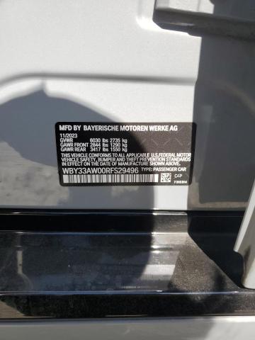 WBY33AW00RFS29496 - 2024 BMW I4 M50 GRAY photo 12