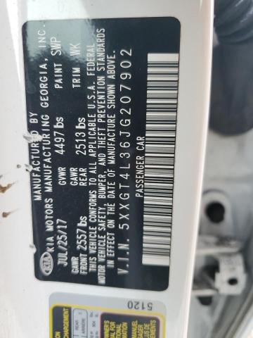 5XXGT4L36JG207902 - 2018 KIA OPTIMA LX 白色 照片 12