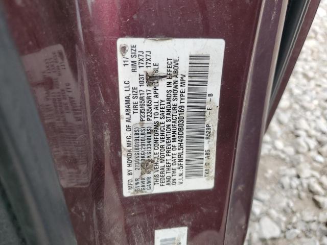 5FNRL5H49DB030169 - 2013 HONDA ODYSSEY EX Bordeaux photo 13