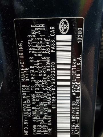 4T1BF1FK7GU233670 - 2016 TOYOTA CAMRY LE Mavi foto 13