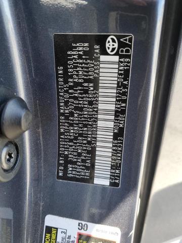 5YFBURHE7GP402552 - 2016 TOYOTA COROLLA L CHARCOAL photo 12