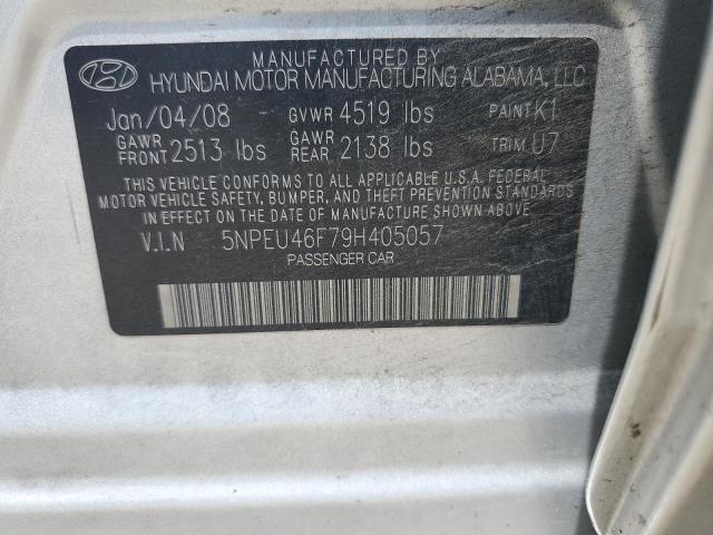 5NPEU46F79H405057 - 2009 HYUNDAI SONATA SE SILVER photo 12