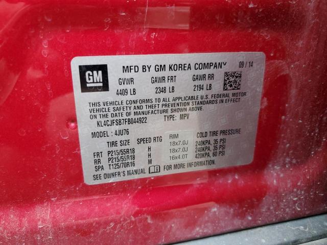 KL4CJFSB7FB044922 - 2015 BUICK ENCORE CONVENIENCE 红色 照片 12