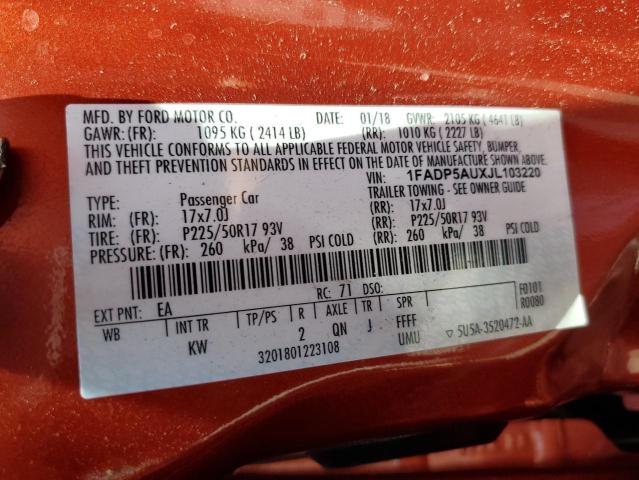 1FADP5AUXJL103220 - 2018 FORD C-MAX SE წითელი ფოტო 12