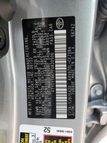 4T1T11AK7PU830506 - 2023 TOYOTA CAMRY SE NIGHT SHADE SILVER photo 12