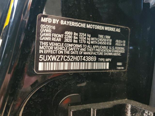 5UXWZ7C52H0T43869 - 2017 BMW X3 SDRIVE28I BLACK photo 14