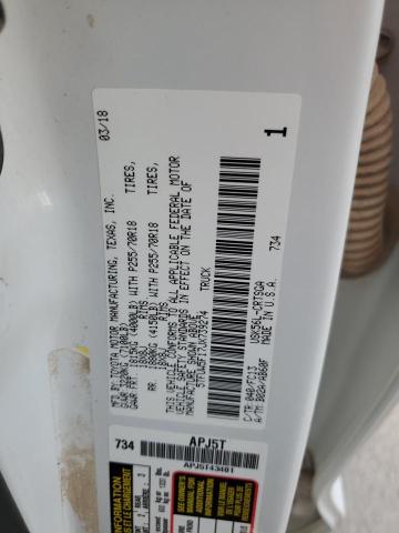 5TFUW5F17JX739274 - 2018 TOYOTA TUNDRA DOUBLE CAB SR/SR5 WHITE photo 12