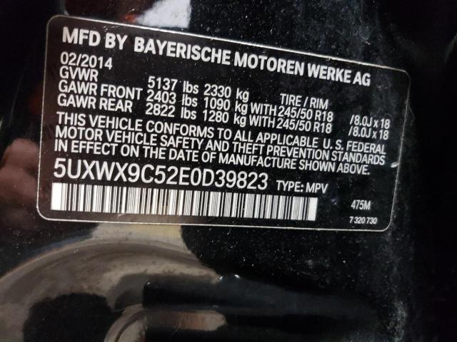 5UXWX9C52E0D39823 - 2014 BMW X3 XDRIVE28I BLACK photo 13