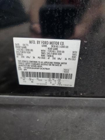 1FM5K8AR9FGC67841 - 2015 FORD EXPLORER POLICE INTERCEPTOR 黑色 照片 13