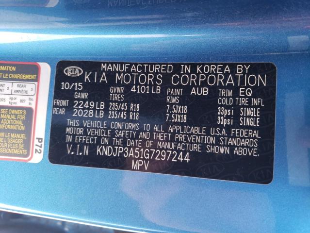 KNDJP3A51G7297244 - 2016 KIA SOUL + BLUE photo 13