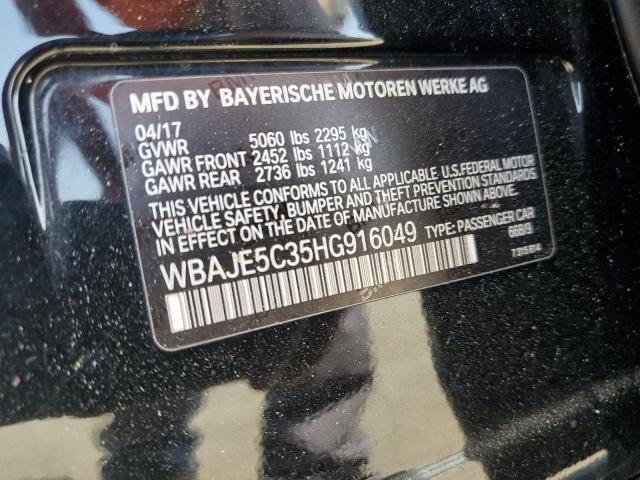 WBAJE5C35HG916049 - 2017 BMW 540 I BLACK photo 12