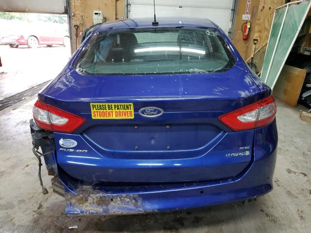 3FA6P0LU0DR201851 - 2013 FORD FUSION SE HYBRID BLUE photo 6